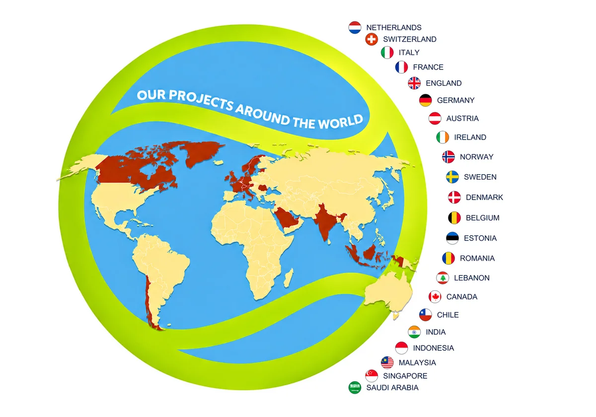 Carte du monde des projets RedPlus avec les pays et les académies internationales mis en évidence